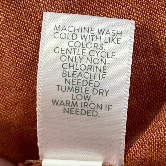 Pure J Jill Linen Button Front Shirt Long Sleeve Rust Countryside Lagenlook Sz M - Picture 15 of 16